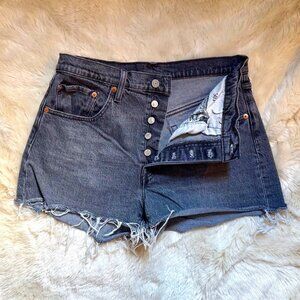 Levi's 501 Shorts | Faded Black Denim | 30